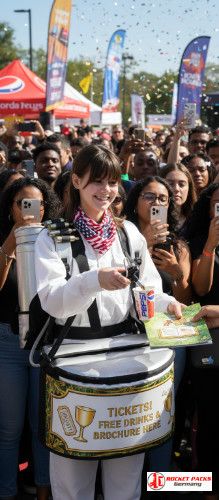 Vending tray used at Sydney Harbour night market for mobile to-go service, brand activation and visually appealing merchandising throughout the outdoor event.