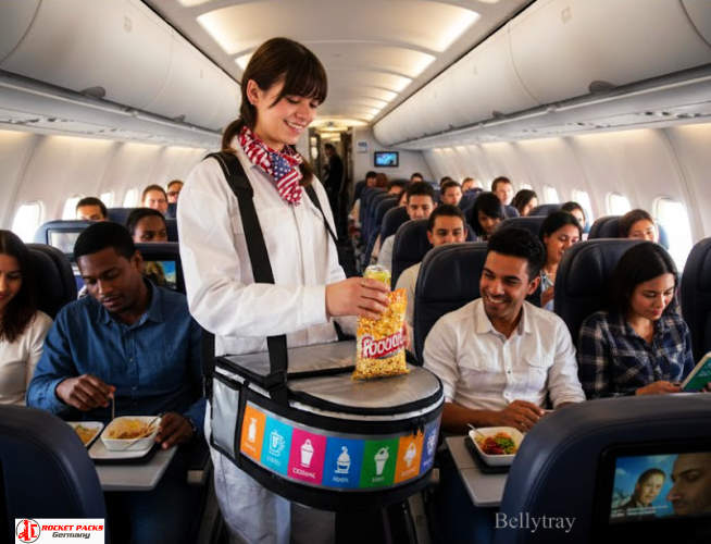Vendor tray used for open-air drink sales at the Edinburgh Fringe Festival for efficient beverage promotion.