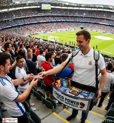 Vendor tray used at the Houston Rodeo for branded communication and live crowd experience.