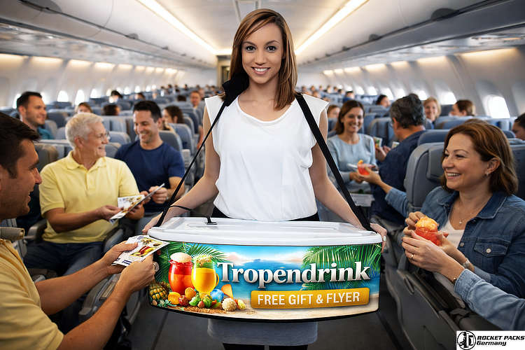 Durable vendors tray for ice cream marketing and outdoor promotion, providing professional service on the go at a California beach live event.