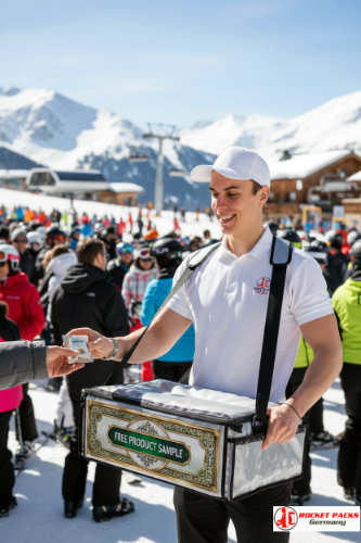 Vendor’s tray at Auckland Harbour Festival enabling mobile vending, POS promotion and crowd engagement with an immersive event experience.