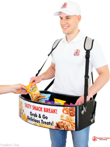 Professional vendor’s tray for coffee-to-go service at the London Christmas Market, showcasing live event marketing and shopper activation in an outdoor POS experience.