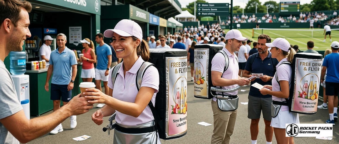 Weatherproof sampling tray for reliable brand presence and product testing during Vancouver outdoor exhibitions.